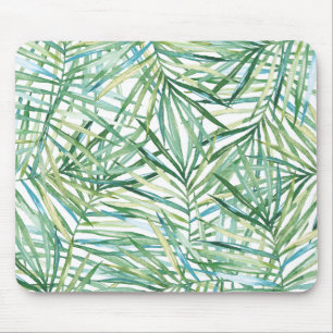 Tropical Leaves Watercolor Mouse Mat