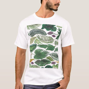 Tropical leaves: watercolor seamless background T-Shirt