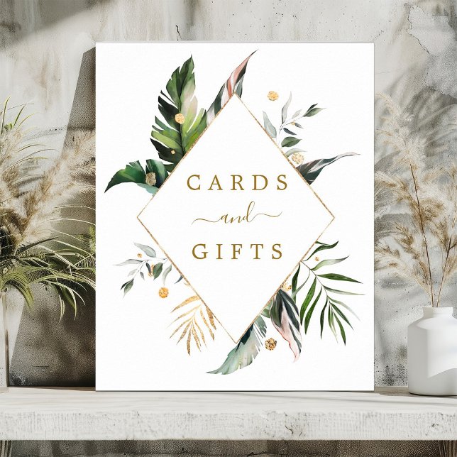 Tropical Leaves Wedding Cards & Gifts Sign (Creator Uploaded)