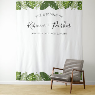 Tropical leaves Wedding decor photo Backdrop Tapestry