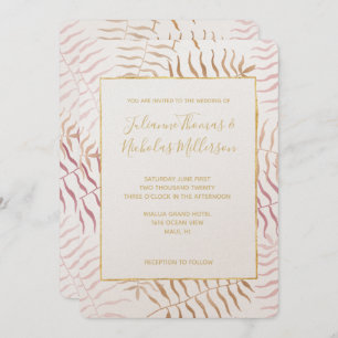 Tropical Leaves Wedding Invitation