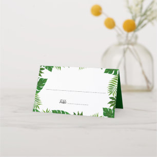 Tropical Leaves   Wedding Place Card