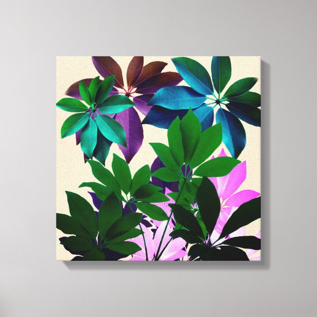 Tropical Leaves Wrapped Canvas (Front)