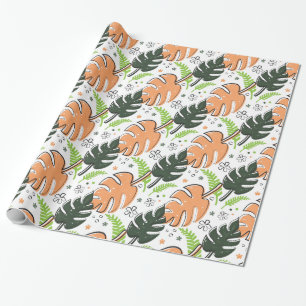 tropical leaves wrapping paper