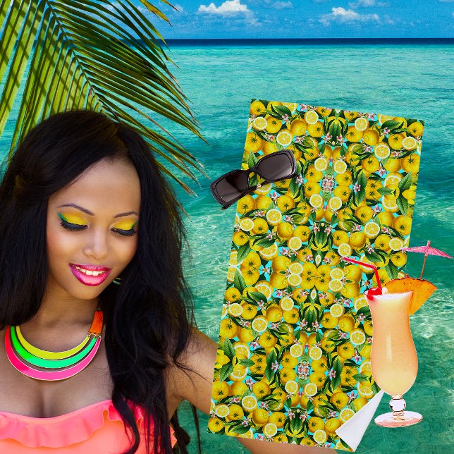 TROPICAL LEMONS BEACH TOWEL (Creator Uploaded)