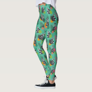 Tropical Lemurs - Aquamarine Leggings