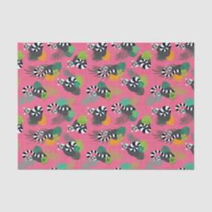 Tropical Lemurs - Pink Tissue Paper