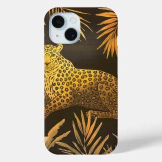 Tropical Leopard Jungle Pattern Safari Adventure iPhone 15 Case