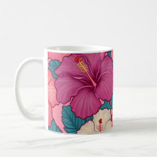 Tropical lilies pattern coffee mug