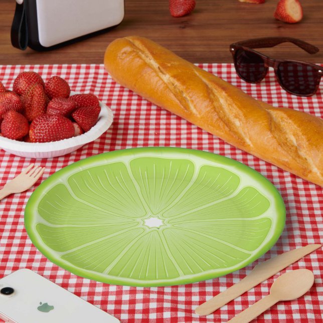 Tropical Lime  Paper Plate (Add a splash of summer fun to your next gathering with our Slice of Lime Paper Plates! )