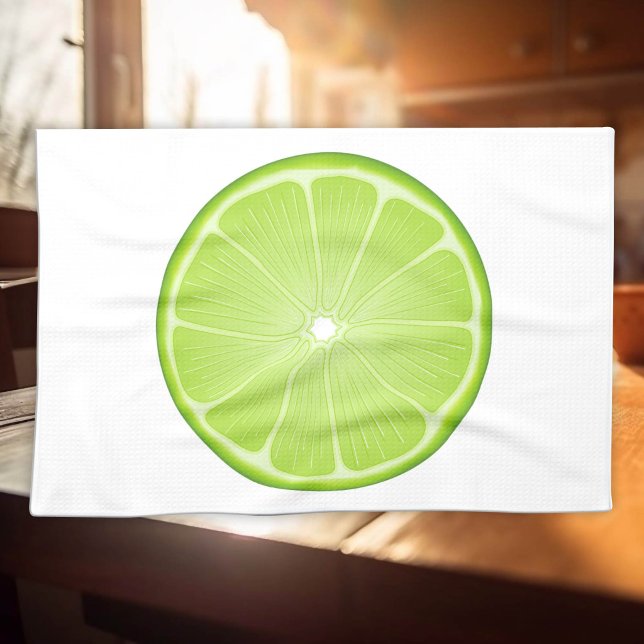 Tropical Lime Party Tea Towel (Tropical Lime Party Kitchen Towel. Spruce up your kitchen with our vibrant Lime Slice! )