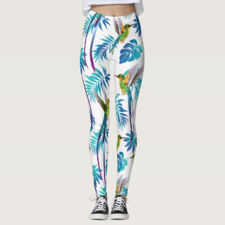 Tropical Long Tail Hummingbirds Leggings