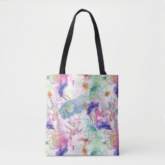 Tropical Loose Watercolor Reef Tote Bag