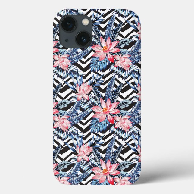 Tropical Lotus Flower Pattern Case-Mate iPhone Case (Back)