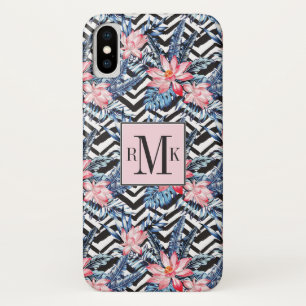 Tropical Lotus Flower Pattern iPhone X Case