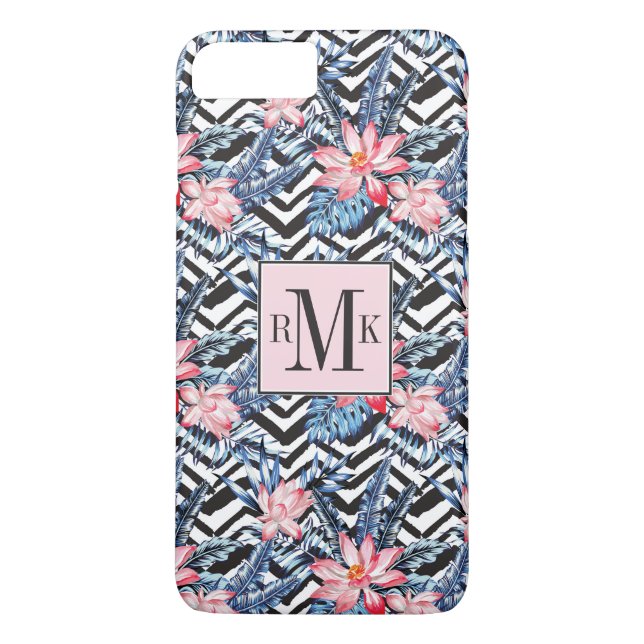 Tropical Lotus Flower Pattern Case-Mate iPhone Case (Back)