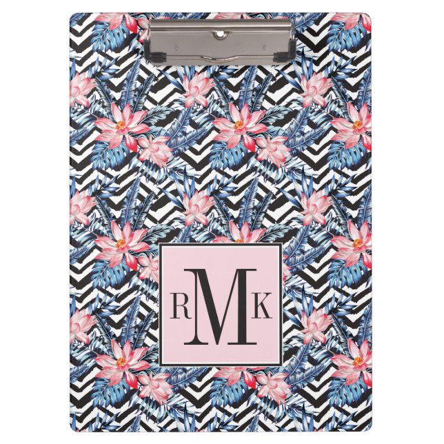 Tropical Lotus Flower Pattern Clipboard (Front)