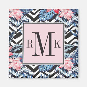 Tropical Lotus Flower Pattern Magnet