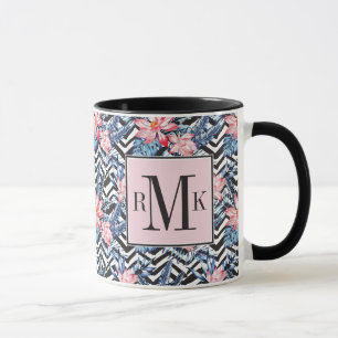 Tropical Lotus Flower Pattern Mug