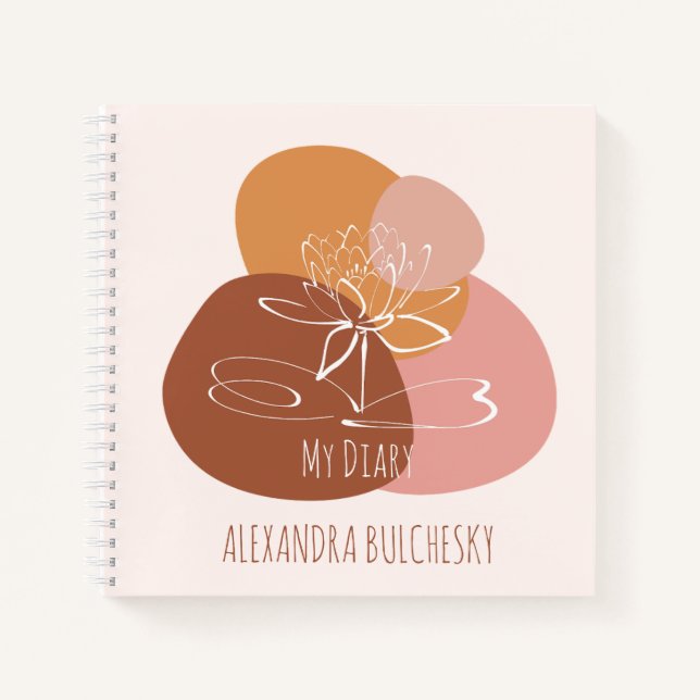 Tropical Lotus flower Soft Boho Abstract Palette Notebook (Front)