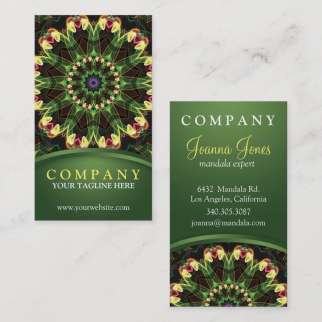 Tropical Lotus Mandala Business Card (Front/Back)