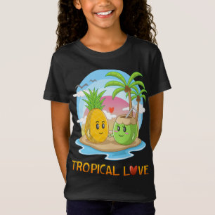 Tropical Love Funny Tropical Island Happy Couple V T-Shirt