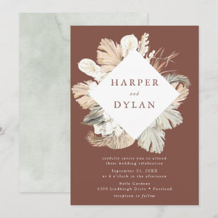 Tropical Love Watercolor Floral Wedding Invitation