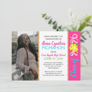 Tropical Luau 3 Photo Graduation Announcement
