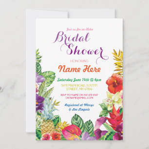 Tropical Luau Aloha Bridal Shower Invite