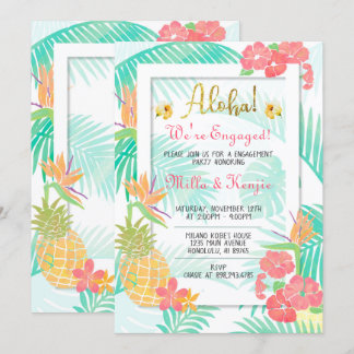 Tropical Luau Aloha Engagement Party invitation