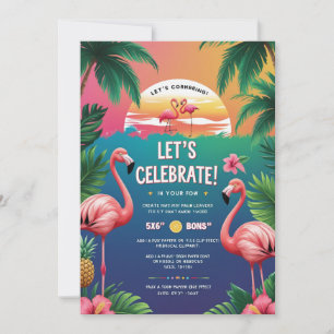 Tropical Luau Birthday Bash Invitation