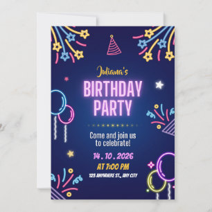  Tropical Luau Birthday Party Invitation