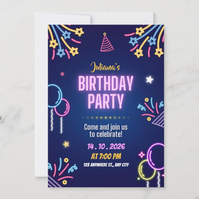  Tropical Luau Birthday Party Invitation (Front)