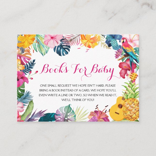 Tropical Luau Books for Baby Enclosure Card (Front)