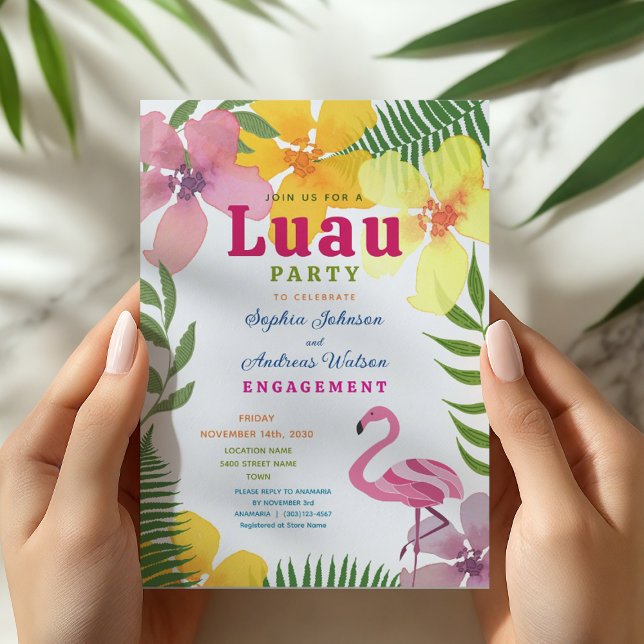 Tropical Luau Engagement Party Invitation (Creator Uploaded)