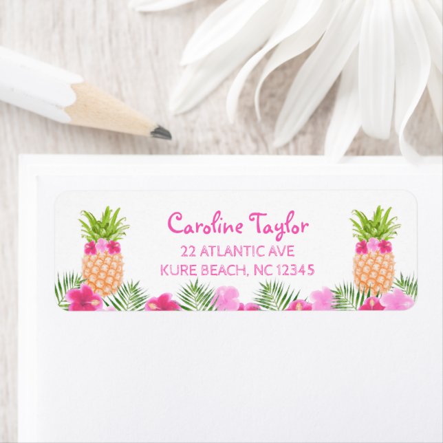 Tropical Luau Floral PIneapple Girl Birthday (Insitu)