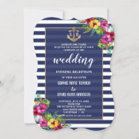 Tropical Luau Floral Wedding Evening Reception