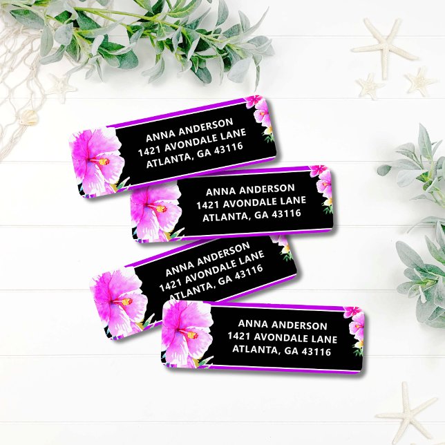 Tropical Luau Graduation Return Address (Creator Uploaded)