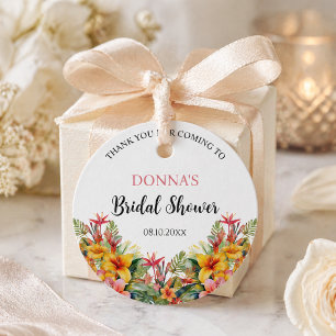 Tropical Luau Hawaiian Bridal Shower Favour Tags