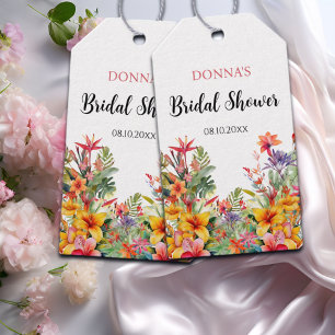 Tropical Luau Hawaiian Bridal Shower Gift Tags