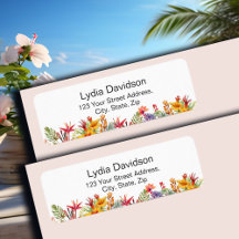 Tropical Luau Hawaiian Return Address