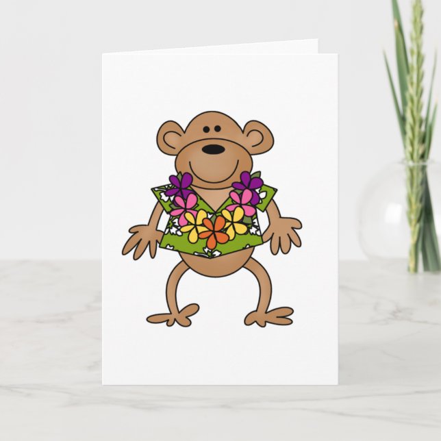 Tropical Luau Monkey Card (Front)