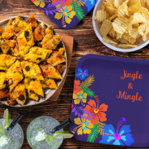 Tropical Luau Party Hibiscus Custom Wording