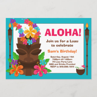 Tropical Luau Party Invitation