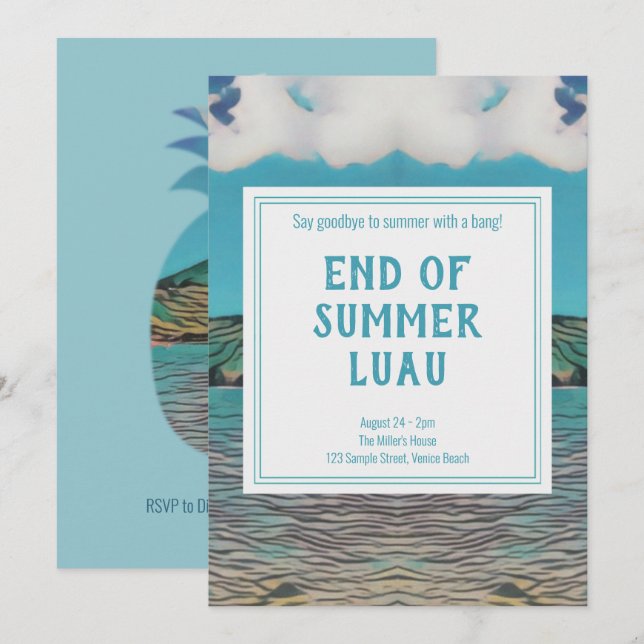 Tropical Luau Party Invitation (Front/Back)