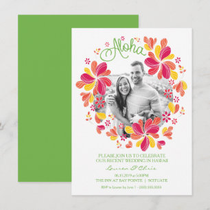 Tropical Luau Party Invitation w/ Photo - Hawaiian