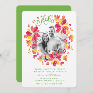 Tropical Luau Party Invitation w/ Photo - Hawaiian