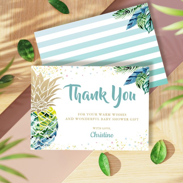 Tropical Luau Pineapple Baby Shower Thank you (Creator Uploaded)