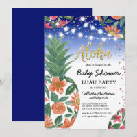 Tropical Luau Pineapple Lights Glitter Baby Shower