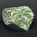 Tropical Lush Foliage Palm Leaves Pattern Tie<br><div class="desc">Vintage-style illustration filled with vibrant palm leaves and tropical plants in rich shades of green. Set against a soft neutral background,  the intricate details create a sophisticated and elegant touch for any space. The illustration style is detailed,  creating a refined and natural design effect.</div>